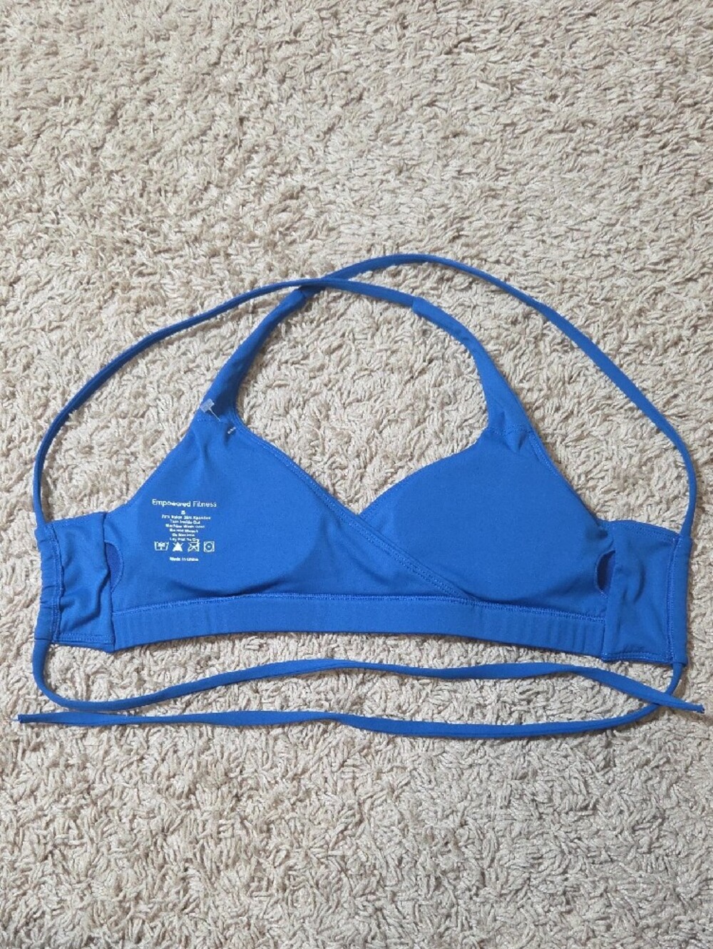 NWOT EMPOWERED FITNESS Blue Sports Bra, Small, Removable Cups, $60 - Picture 3 of 3